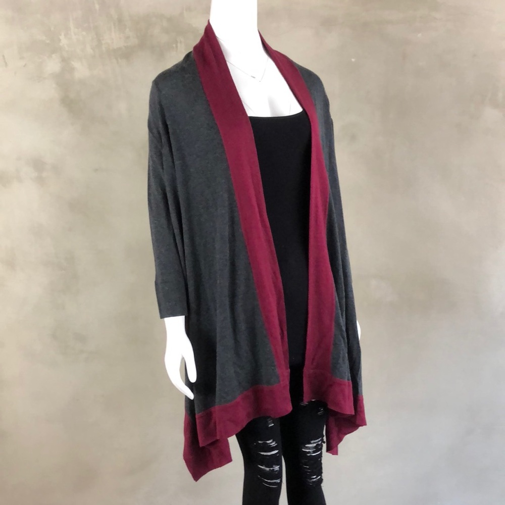My Gray & Burgundy Shrug - Picture 2 of 7